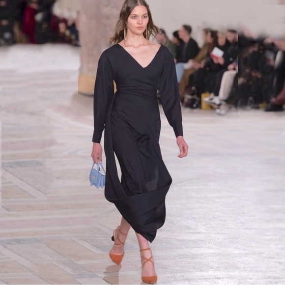 NWOT Jacquemus Le Souk La Robe Madhia Long Sleeve Dress in Navy